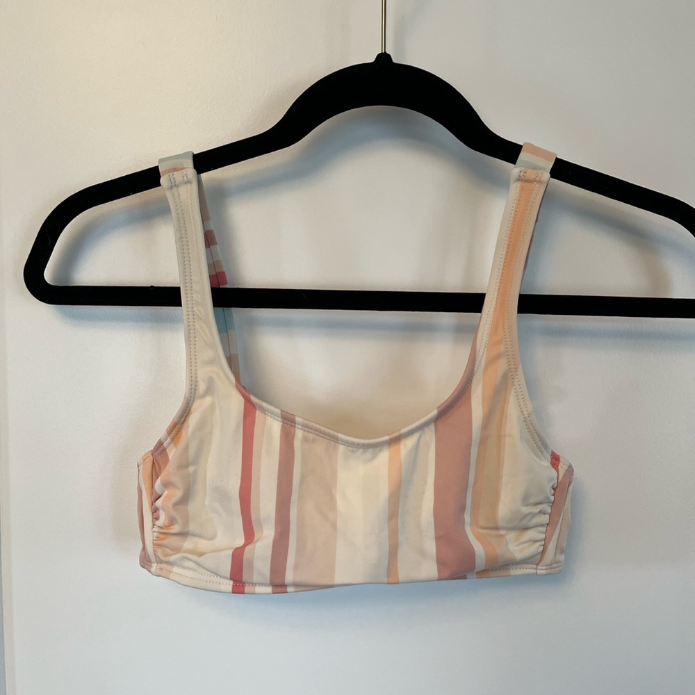 Xhiliration Striped Bikini Top